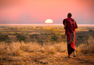 African landscape and man